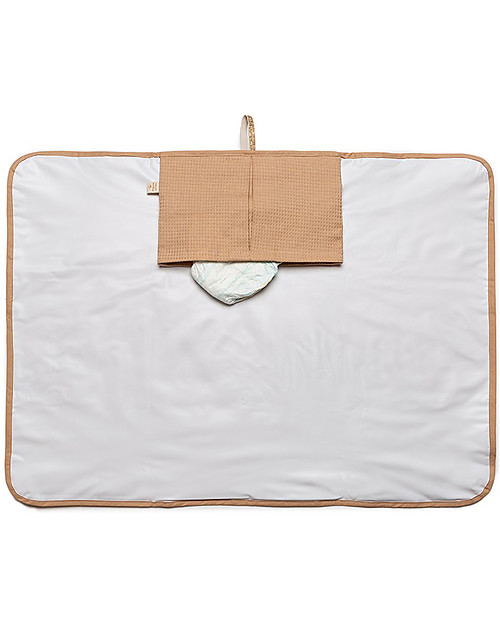 Nobodinoz Fasciatoio Waterproof Mozart - Nude - 68x50 cm - Cotone bio Fasciatoi da Viaggio