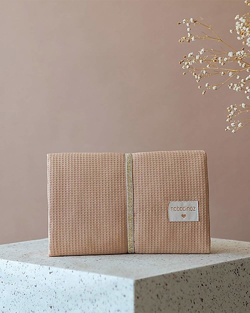 Nobodinoz Fasciatoio Waterproof Mozart - Nude - 68x50 cm - Cotone bio Fasciatoi da Viaggio