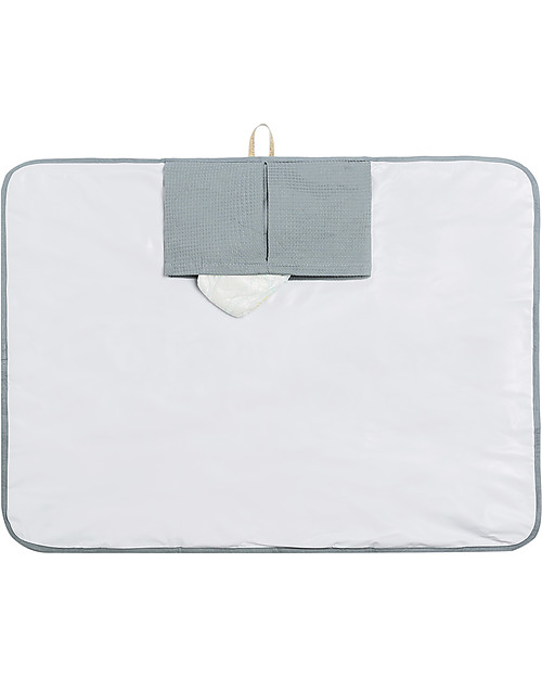 Nobodinoz Fasciatoio Waterproof Mozart - Stone Blue - 68x50 cm - Cotone Bio Fasciatoi da Viaggio