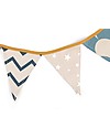 Nobodinoz Festone Bandierine Rio, Zig Zag - 221 cm - Cotone bio Decorazioni da Parete