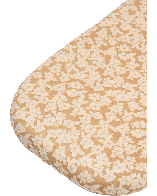 Nobodinoz Lenzuolo Wabi-Sabi per Culla/Carrozzina - Golden Brown Sakura - 80 x 40 cm - 100% Cotone Bio Biancheria Culla