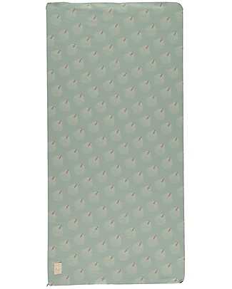 Nobodinoz Materasso e Tappeto Gioco Saint Barth - Bianco Gatsby/Verde - 120x60x4 cm - Cotone bio Tappeti Gioco