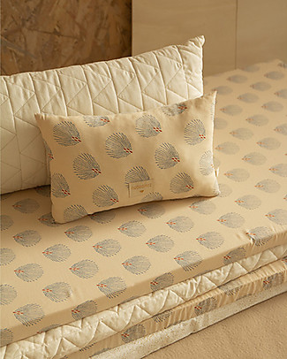 Nobodinoz Materasso e Tappeto Gioco Saint Barth - Blu Gatsby / Crema - 120x60x4 cm - Cotone bio Materassi