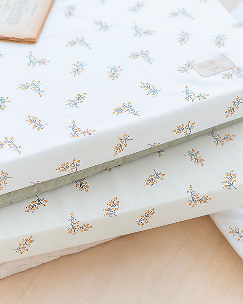 Nobodinoz Materasso e Tappeto Gioco Saint Barth - Flore - 120x60x4 cm - Cotone Bio Tappeti Gioco Imbottiti