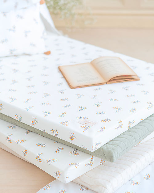 Nobodinoz Materasso e Tappeto Gioco Saint Barth - Flore - 120x60x4 cm - Cotone Bio Tappeti Gioco Imbottiti