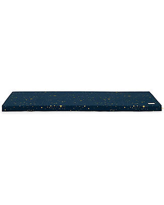 Nobodinoz Materasso e Tappeto Gioco Saint Barth - Gold Stella/Night Blue - 120x60x4 cm - Cotone Bio Tappeti Gioco Imbottiti