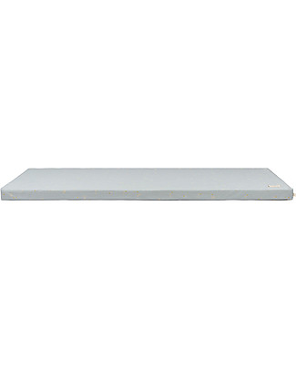 Nobodinoz Materasso e Tappeto Gioco Saint Barth - Soft Blue - 120x60x4 cm - Cotone Bio Tappeti Gioco