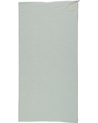Nobodinoz Materasso e Tappeto Gioco Saint Barth, White Bubble/Acqua - 120x60x4 cm - Cotone bio Tappeti Gioco