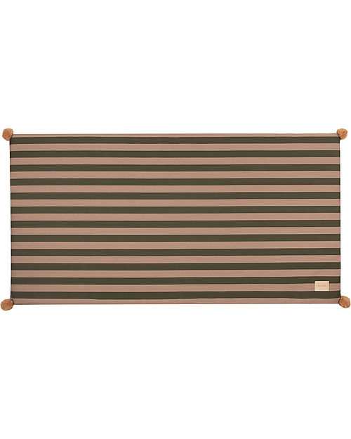Nobodinoz Materasso Eco Floor Majestic - Green Taupe Stripes - 60x120x4 cm - Cotone Bio Tappeti Gioco Imbottiti