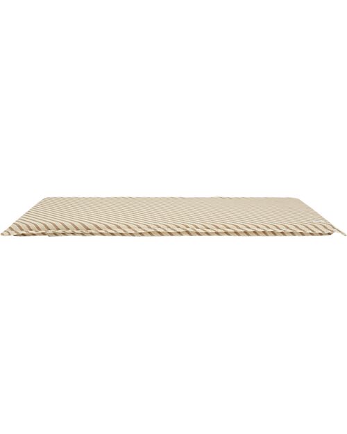 Nobodinoz Materasso Landscape Waffle Floor - Righe Natural - 120 x 60 x 4 cm - Cotone Bio Tappeti Gioco Imbottiti