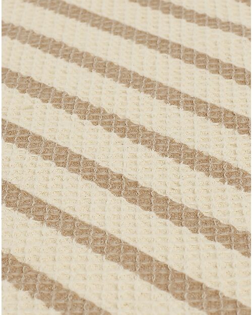 Nobodinoz Materasso Landscape Waffle Floor - Righe Natural - 120 x 60 x 4 cm - Cotone Bio Tappeti Gioco Imbottiti