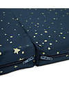 Nobodinoz Materasso Pieghevole  Bebop - Gold Stella/Night Blue - 100x100x4 cm - Cotone Bio Tappeti Gioco Imbottiti