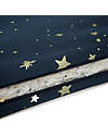 Nobodinoz Materasso Pieghevole  Bebop - Gold Stella/Night Blue - 100x100x4 cm - Cotone Bio Tappeti Gioco Imbottiti