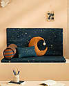Nobodinoz Materasso Pieghevole  Bebop - Gold Stella/Night Blue - 100x100x4 cm - Cotone Bio Tappeti Gioco Imbottiti