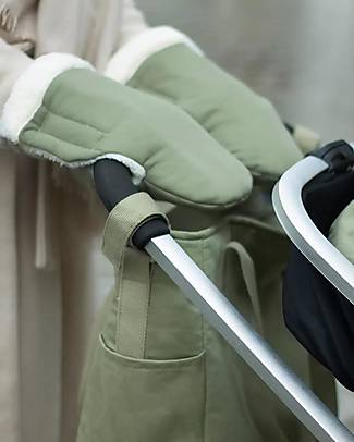 Nobodinoz Muffole da Passeggino Impermeabili - Olive Green - Cotone Bio Oeko-Tex Guanti