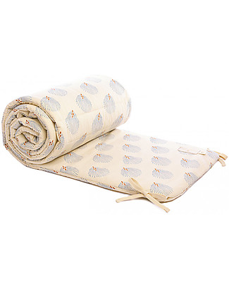 Nobodinoz Paracolpi per Lettino - Blu Gatsby / Crema - Cotone bio Paracolpi