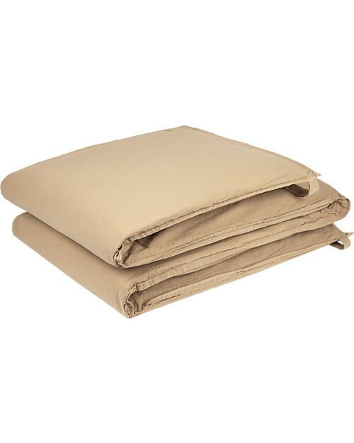 Nobodinoz Paracolpi per Lettino con Zip Wabi Sabi - Sesame - Cotone Bio - 210x38 cm Paracolpi