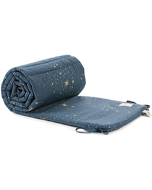 Nobodinoz Paracolpi per Lettino, Gold Stella/Blu - Cotone bio Paracolpi