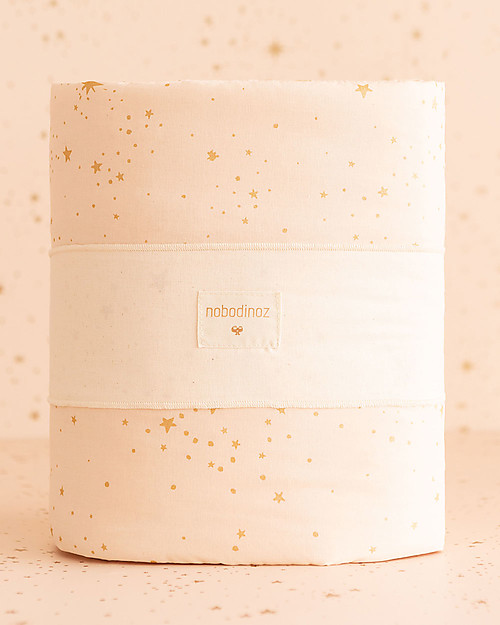 Nobodinoz Paracolpi per Lettino, Gold Stella/Rosa - Cotone bio Paracolpi