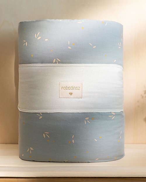 Nobodinoz Paracolpi per Lettino - Willow Soft Blu - Cotone Bio Paracolpi