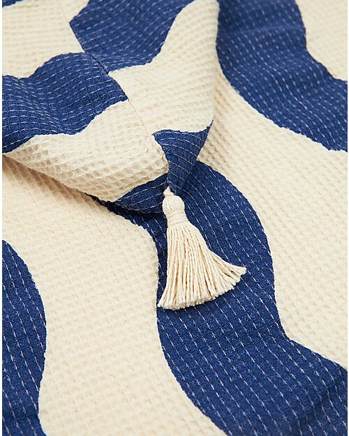 Nobodinoz Poncho da Bagno Portofino - Blue Waves Waffle - Cotone Bio
 Accappatoi e Asciugamani