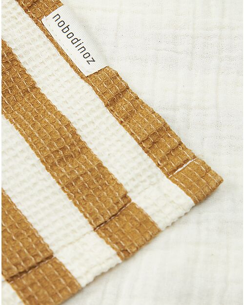 Nobodinoz Poncho da Bagno Portofino - Honey Stripes Waffle - Cotone Bio
 Accappatoi e Asciugamani