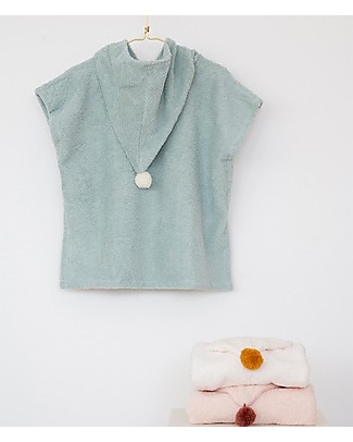 Nobodinoz Poncho da Bagno So Cute, Verde - Cotone bio Accappatoi e Asciugamani