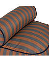 Nobodinoz Pouf Majestic - Righe Blu e Marroni - 50x50x25 cm - Cotone Bio Pouf