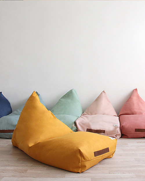 Nobodinoz Pouf Oasis, Giallo - Cotone bio Pouf