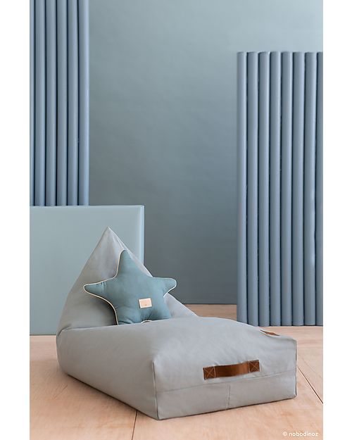 Nobodinoz Pouf Oasis Riviera Blu Cotone Bio unisex (bambini)