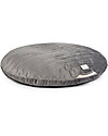 Nobodinoz Pouf rotondo Sahara - Grigio Ardesia - Velluto Ecologico Trapuntato Pouf
