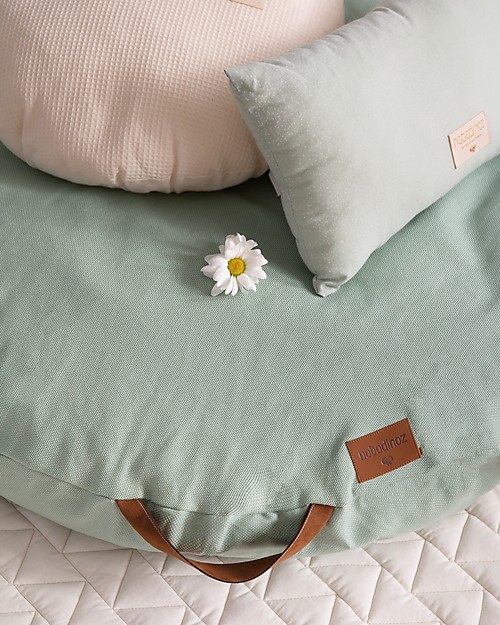 Nobodinoz Pouf rotondo Sahara, Verde - Cotone bio Pouf