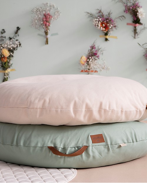 Nobodinoz Pouf rotondo Sahara, Verde - Cotone bio Pouf