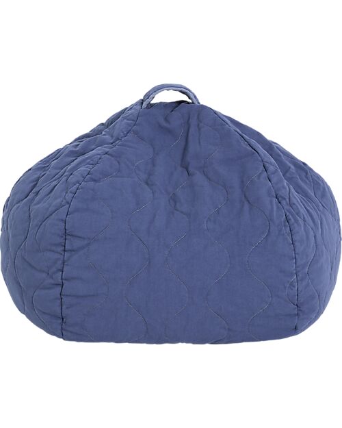 Nobodinoz Pouf Trapuntato Landscape - Cobalt - Diametro 65 x 35 cm Pouf