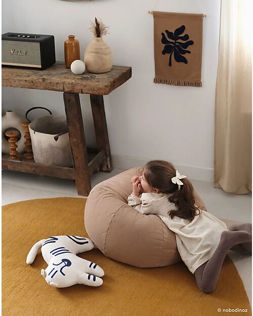 Nobodinoz Pouf Trapuntato Landscape - Sesame - Diametro 65 x 35 cm Pouf