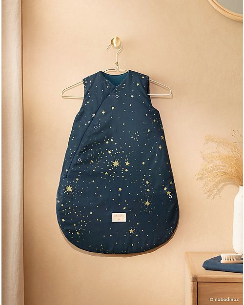 Nobodinoz Sacco Nanna Invernale 0-6Mesi - TOG 3.5 - Gold Stella Night Blue - Cotone Bio Oeko-Tex Sacchi Nanna