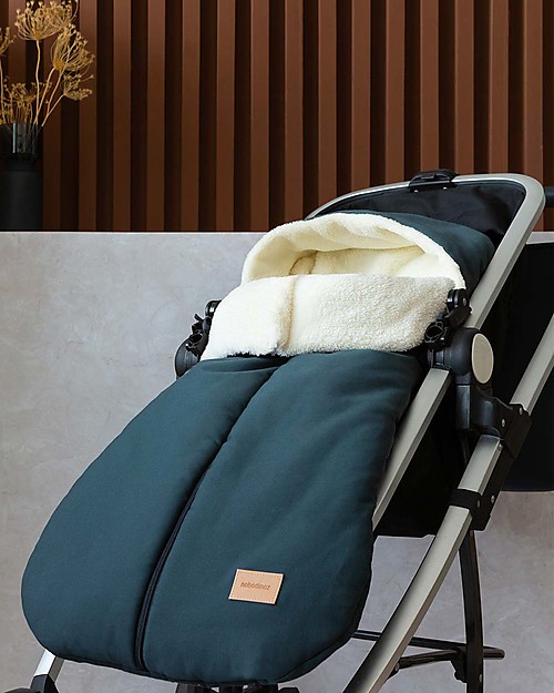Nobodinoz Sacco Nanna Invernale per Passeggino Universale Baby on the Go - Ecopelliccia extra morbida OekoTex - Blu Sacchi Passeggino