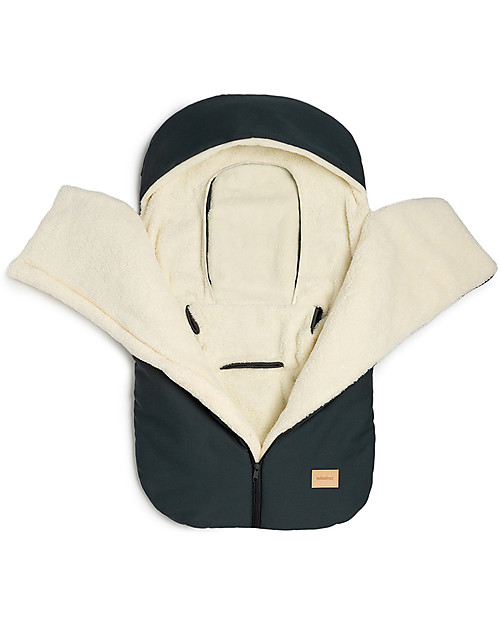 Nobodinoz Sacco Nanna Invernale per Passeggino Universale Baby on the Go - Ecopelliccia extra morbida OekoTex - Blu Sacchi Passeggino