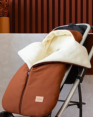 Nobodinoz Sacco Nanna Invernale per Passeggino Universale Baby on the Go - Ecopelliccia extra morbida OekoTex - Marrone Argilla Sacchi Passeggino