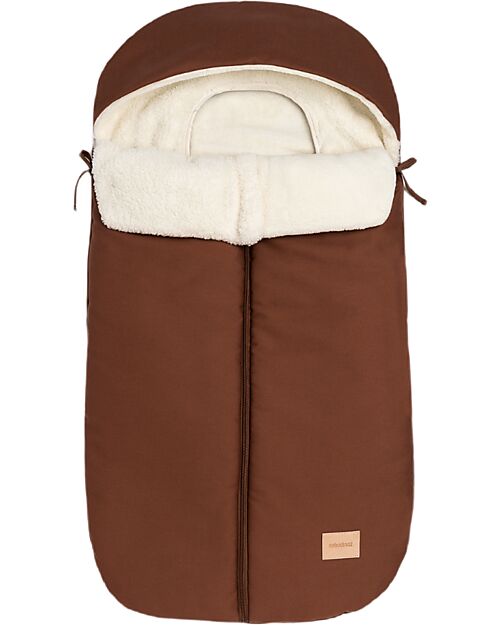 Nobodinoz Sacco Passeggino Invernale Universale Hyde Park 6-18M - Brick Brown - Ecopelliccia Extra Morbida OekoTex Sacchi Passeggino