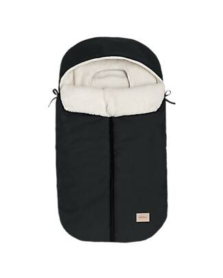 Nobodinoz Sacco Passeggino Invernale Universale Hyde Park 6-18M - Nero - Ecopelliccia Extra Morbida OekoTex Sacchi Passeggino