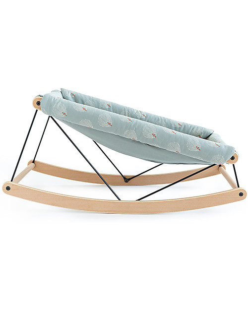 Nobodinoz Sdraietta Growing Green in Legno di Faggio + Cover - Bianco Gatsby/Verde Cotone Bio  Sdraiette_