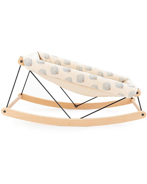 Nobodinoz Sdraietta Growing Green in  Legno di Faggio + Cover - Blu Gatsby/Crema Cotone Bio Sdraiette_