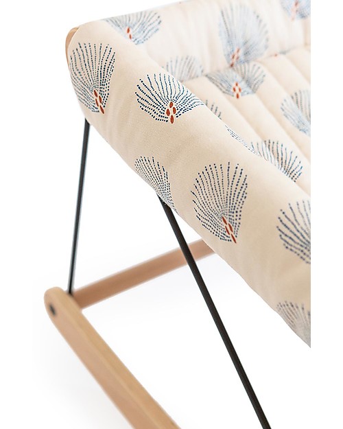 Nobodinoz Sdraietta Growing Green in  Legno di Faggio + Cover - Blu Gatsby/Crema Cotone Bio Sdraiette_
