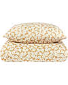 Nobodinoz Set Copripiumino in Mussola Wabi-Sabi - Golden Brown Sakura - 100x140 cm - Cotone Bio Set Copripiumino