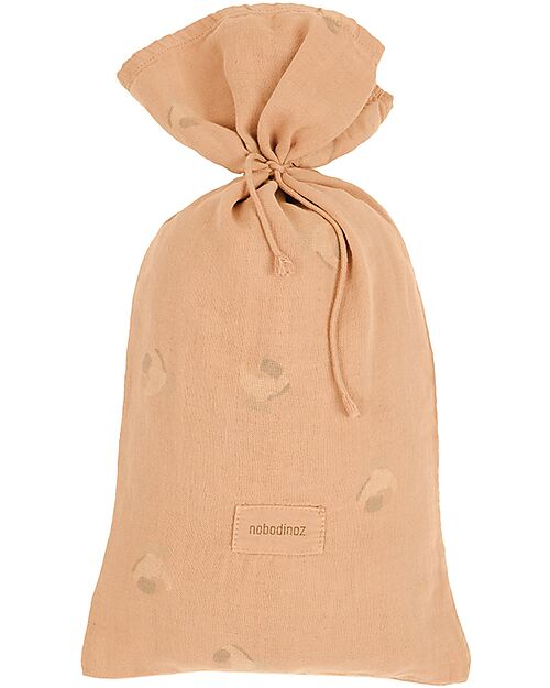 Nobodinoz Set Copripiumino in Mussola Wabi-Sabi - Powder Pink Blossom - 100x140 cm - Cotone Bio Set Copripiumino