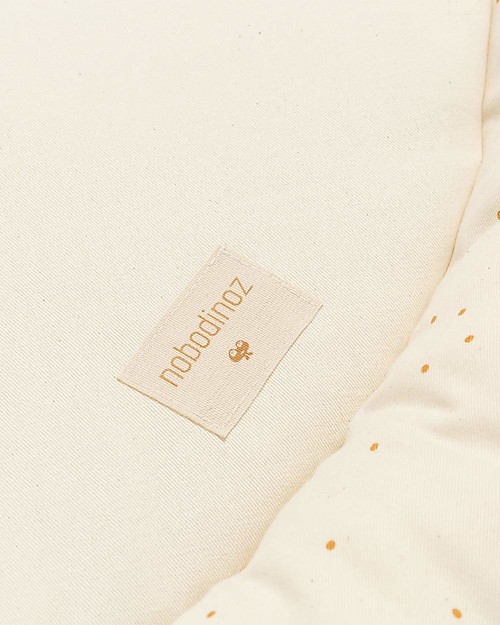 Nobodinoz Tappeto Gioco Growing Green Sky - Pois Miele/Naturale Cotone Bio Tappeti Gioco Imbottiti