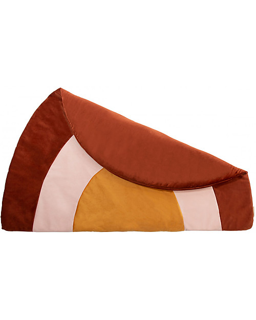 Nobodinoz Tappeto Gioco in Velluto - Arcobaleno Marrone - 105x70 Cuscini Arredo