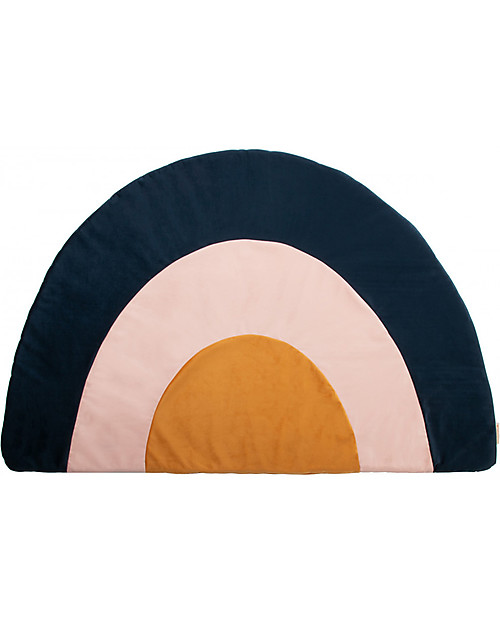Nobodinoz Tappeto Giocoin Velluto - Arcobaleno Blu Notte - 105x70 cm Cuscini Arredo