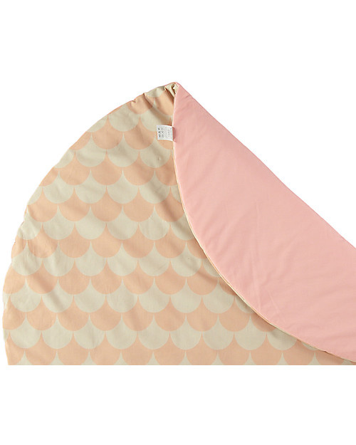 Nobodinoz Tappeto Rotondo Apache Small, Diamanti Rosa - 105 cm - Cotone bio Tappeti Arredo